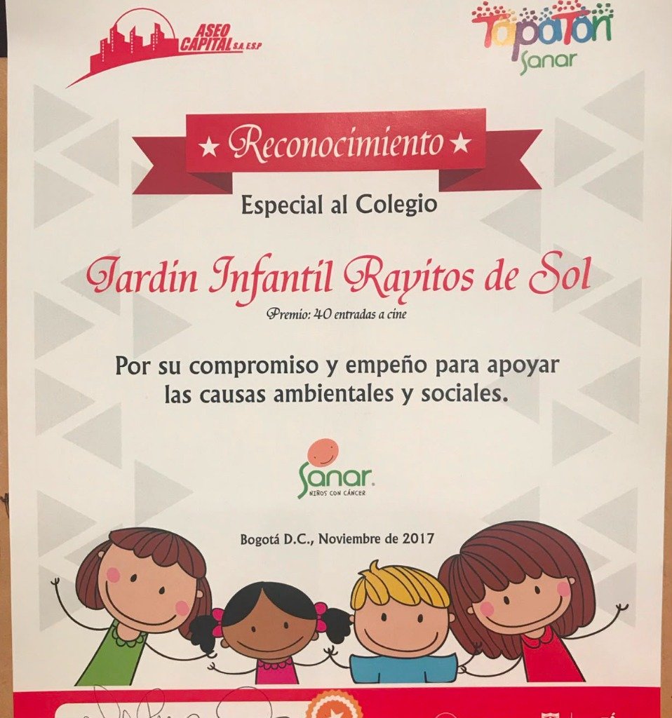 Reconocimiento Especial al Colegio - Aseo Capital y Fundación Sanar